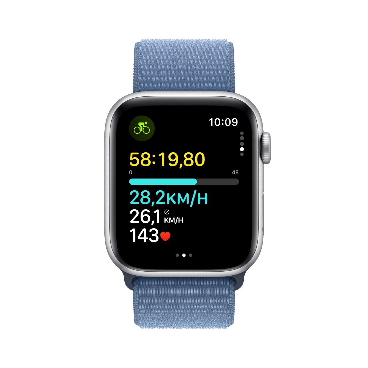Apple Watch SE Aluminium Silber Silber 44 mm Winterblau GPS