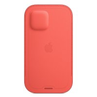 Apple Lederhülle für iPhone 12 / 12 Pro Zitruspink