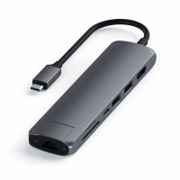 Satechi Aluminum USB-C Slim Multi-Port 7 in 1 Adapter Space Grau