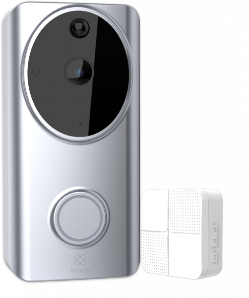WOOX Video Türklingel, Wi-Fi, Silber, Smart Home/Alexa/Google