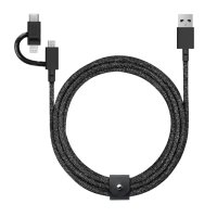 Native Union Belt Universal USB-A auf Lightning/USB-C/Micro-USB Kabel Schwarz