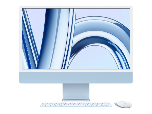 Apple iMac 24“, Blau, M3 Chip mit 8-Core CPU, 8-Core GPU und 16-Core Neutral Engine, 24GB, 512GB SSD