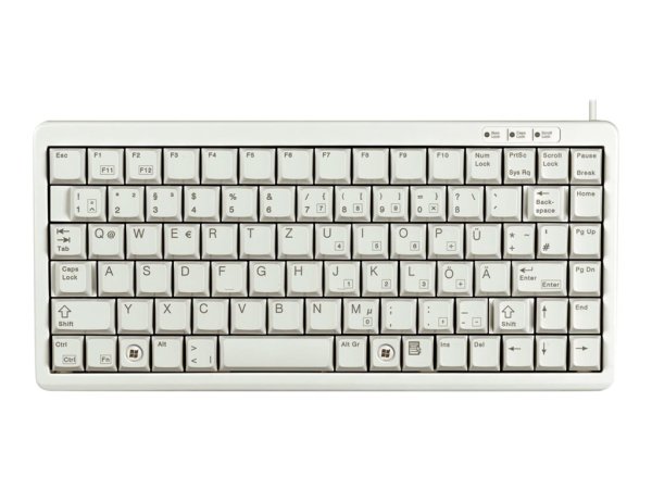 Cherry Kompakt-Tastatur, kabelgebunden, Deutsch, Grau