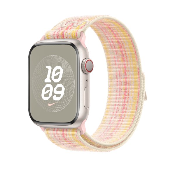 Apple Nike Sport Loop Armband für Apple Watch 45 mm, Polarstern/Pink