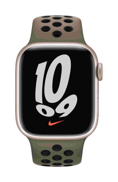 Apple Nike Sportarmband für Apple Watch 41mm, Olive Grey/Schwarz
