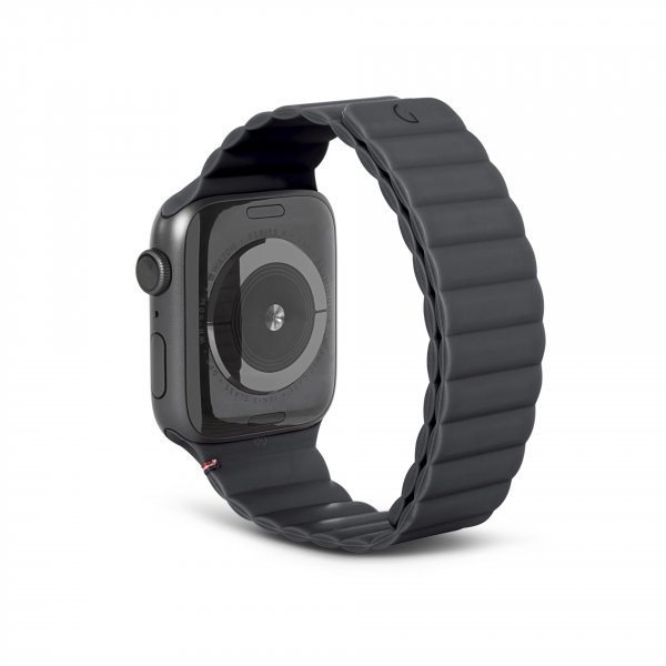 Decoded magnetisches Armband aus Silikon für Apple Watch 42/44/45mm, Schwarz