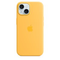 Apple iPhone 15 Silikon Case mit MagSafe Warmgelb