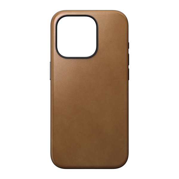 Nomad Modern Leder Case mit MagSafe für Apple iPhone 15 Pro, Hellbraun