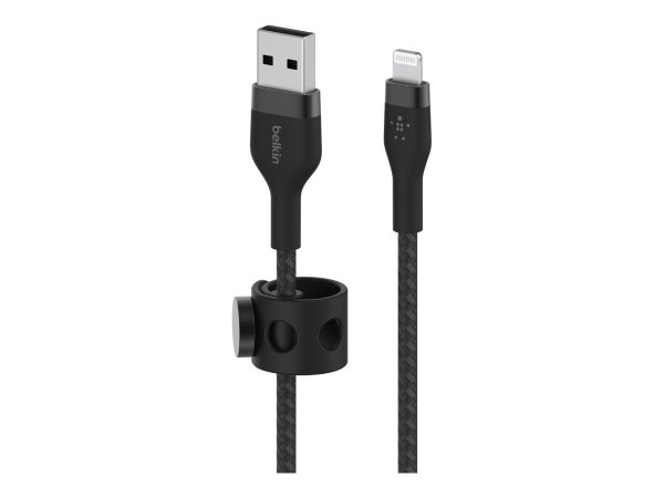 Belkin PRO Flex Lightning/USB-A Silikon-Kabel, Apple zertifiziert, 1m, schwarz