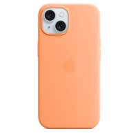 Apple iPhone 15 Silikon Case mit MagSafe Sorbet Orange