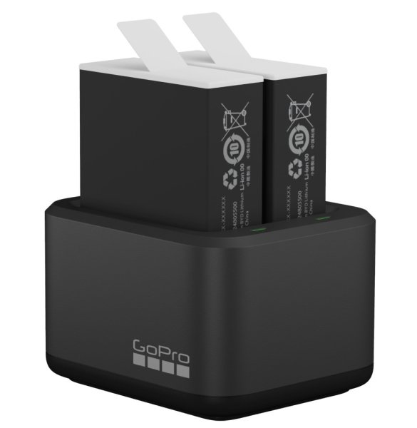 GoPro USB-Batterieladegerät + Batterie 2x, H10/H11/H12, Schwarz