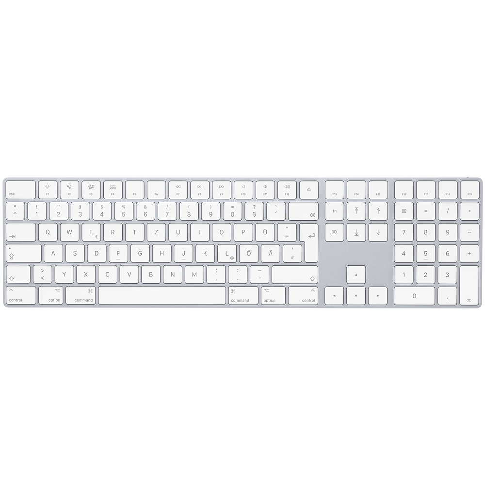 Apple Magic Keyboard mit Ziffernblock Silber/Weiß Deutsch Kabellos
