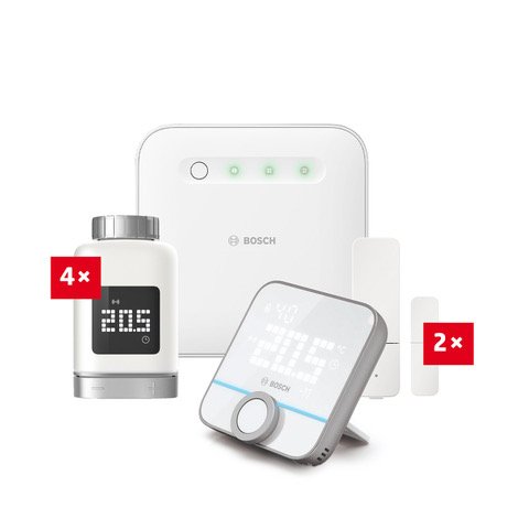 Bosch Smart Home Starter Set - 1x Controller II + 4x Heizkörper-Thermostat II + 1x Bosch Smart Home 