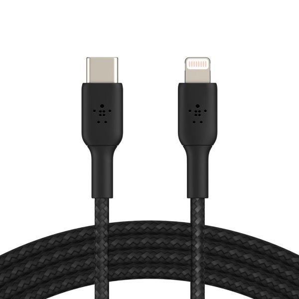 Belkin BOOST CHARGE™ geflochtenes Lightning/USB-C Kabel, Apple zertifiziert, 1m, schwarz