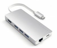 Satechi USB-C V2 Multi-Port Hub 8 in 1 Silber