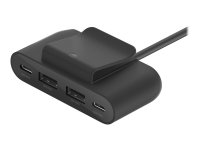 Belkin 4-Port USB Splitter zur Stromversorgung Schwarz