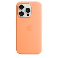 Apple iPhone 15 Pro Silikon Case mit MagSafe Sorbet Orange