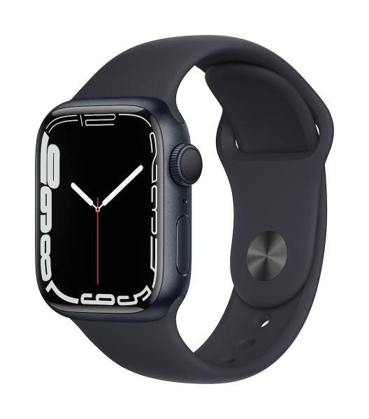 Apple Watch Series 7 Aluminium Mitternacht, Sportarmband Mitternacht, Regular