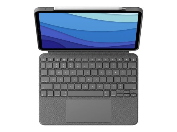 Logitech Combo Touch, Case mit integrierter Tastatur & Trackpad für Apple iPad Pro Air 12,9“ (5. Gen