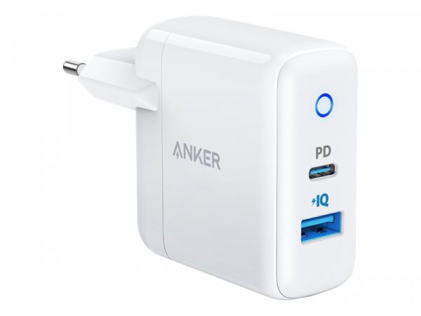 Anker Innovations Anker PowerPort - Netzteil - 35 Watt - 3 A - IQ, PD - 2 Ausgabeanschlussstellen (U