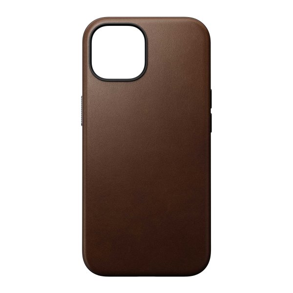 Nomad Modern Leder Case mit MagSafe für Apple iPhone 15, Braun