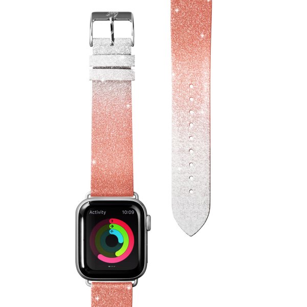 LAUT OMBRESPARKLE Leder Armband für Apple Watch 38/40/41mm, Peach