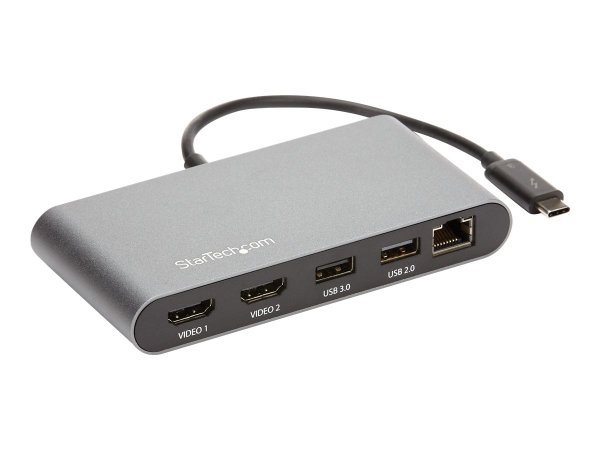 StarTech.com Mini Thunderbolt 3 Dockingstation - USB-C Laptop Dock, Mac und Windows, Dual HDMI, 4K 6