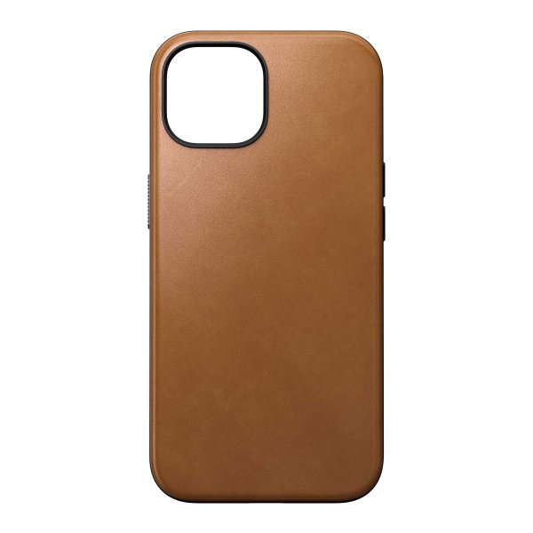 Nomad Modern Leder Case mit MagSafe für Apple iPhone 15, Hellbraun