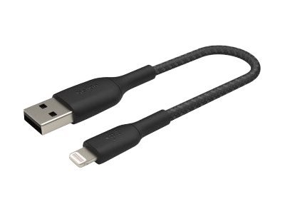 Belkin USB-A auf Lightning Kabel, geflochten, 0,15m, Schwarz