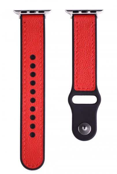 Devia Lederarmband (mit Straußenmaserung) für Apple Watch, 38/40/41mm, Rot