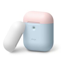 ELAGO AirPod Silikon Duo Case Pastelblau, Pink, Weiß