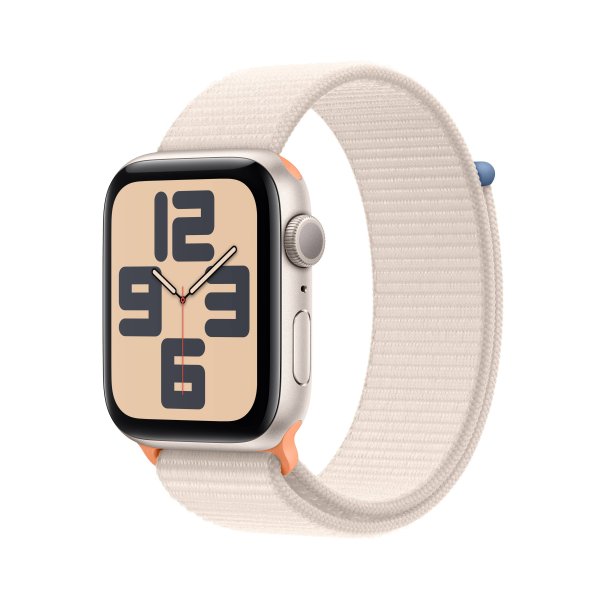 Apple Watch SE GPS, 44 mm Aluminuimgehäuse Polarstern, Sport Loop Armband Polarstern