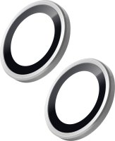 LAUT Ring Kamera Schutzglas für iPhone 15 / 15 Plus Silber