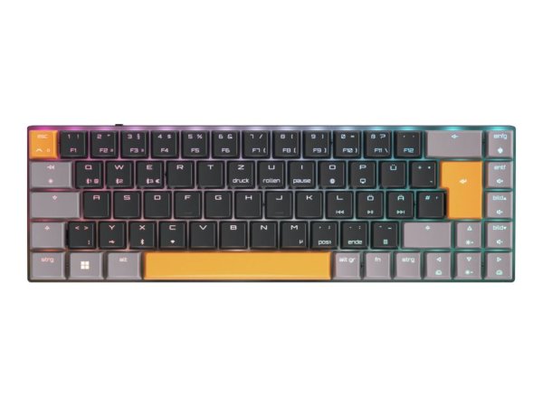 Cherry MX-LP 2.1 Compact Gaming Tastatur, Wireless, RGB, Deutsch, Schwarz-Grau-Orange