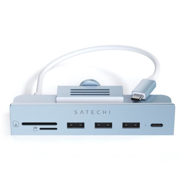 Satechi USB-C Clamp Hub for 24" iMac blue