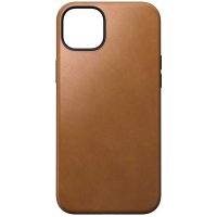 Nomad Modern Leder Case mit MagSafe für iPhone 15 Plus Hellbraun