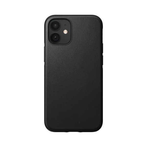 Nomad Modern Leder Case mit MagSafe für iPhone 12 Mini, Schwarz