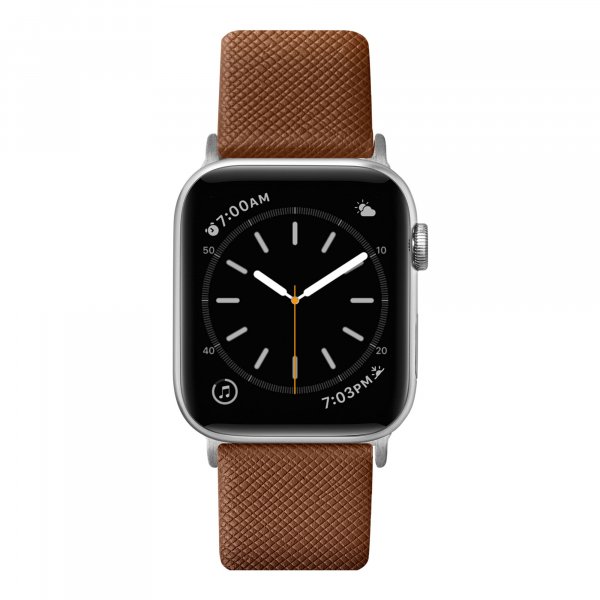 LAUT Prestige Watch Strap, Lederarmband für Apple Watch 42/44/45 mm, Braun