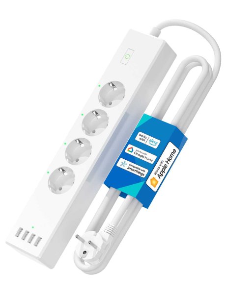 Meross Smart Wi-Fi Power Strip, 4 AC + 4 USB